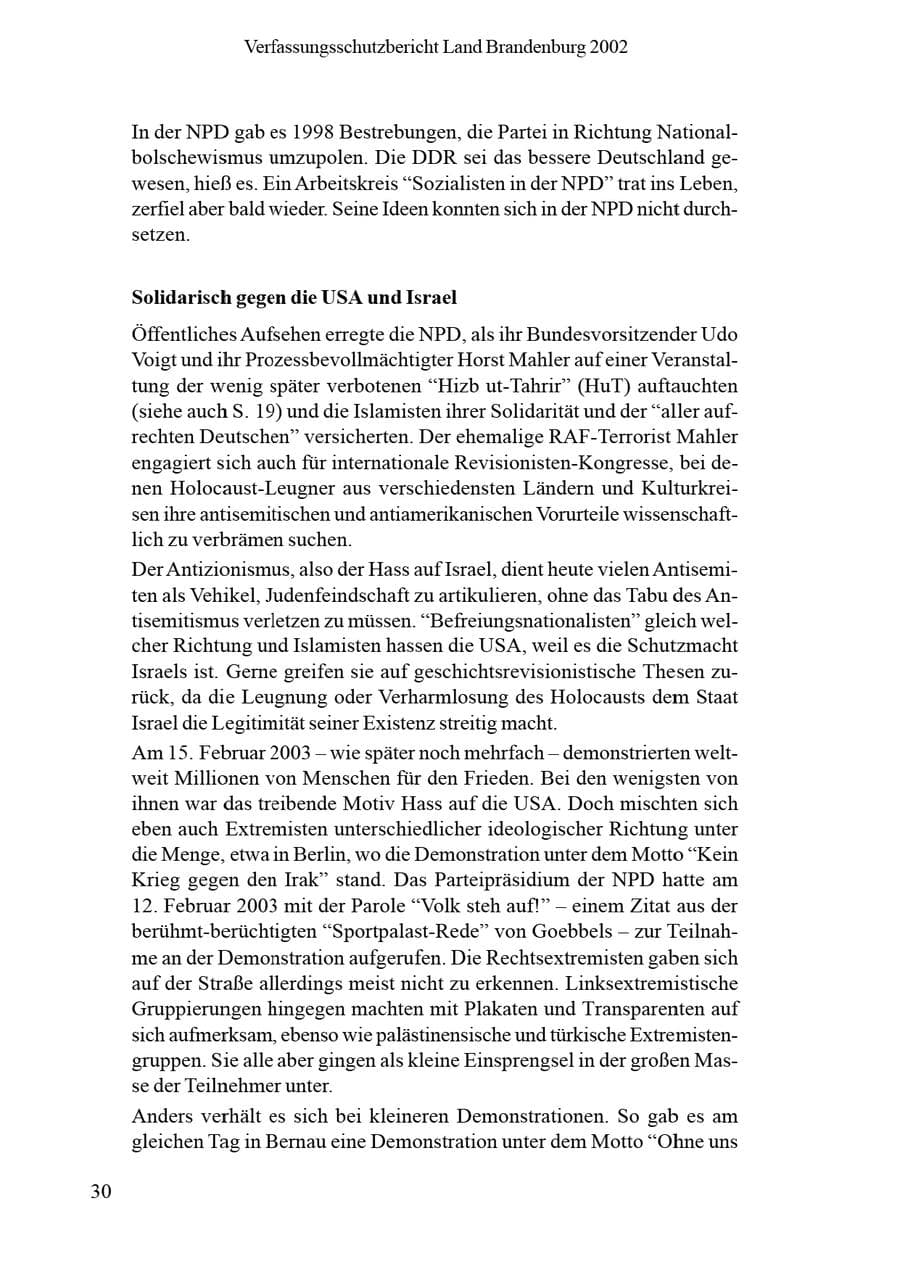 Seite 34 des Verfassungsschutzbericht 2002 Brandenburg