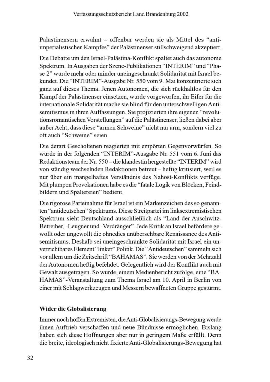 Seite 36 des Verfassungsschutzbericht 2002 Brandenburg