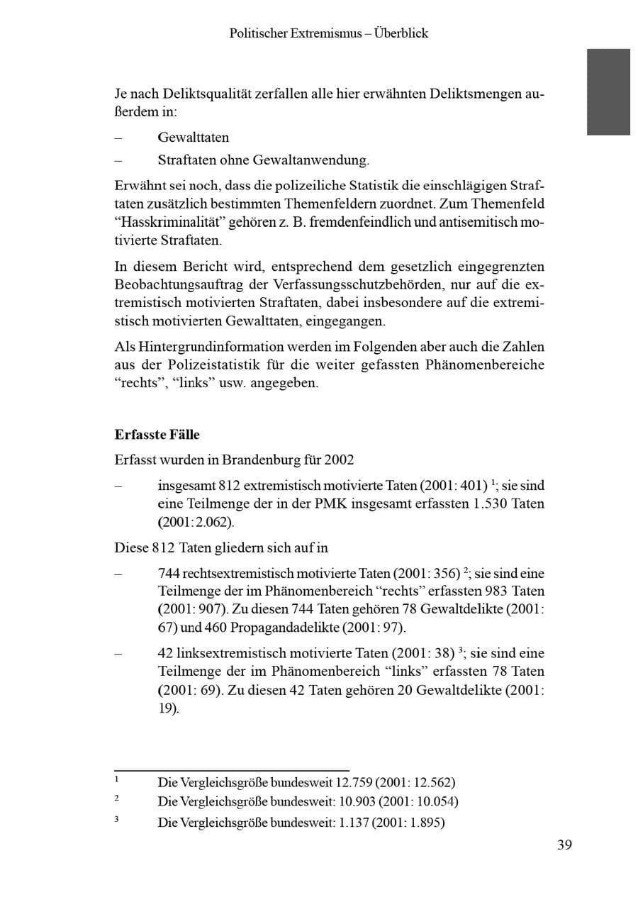 Seite 43 des Verfassungsschutzbericht 2002 Brandenburg