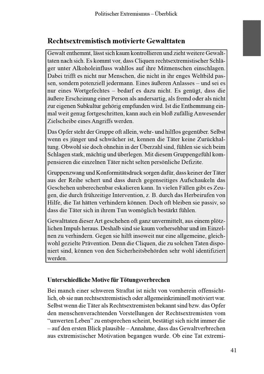 Seite 45 des Verfassungsschutzbericht 2002 Brandenburg