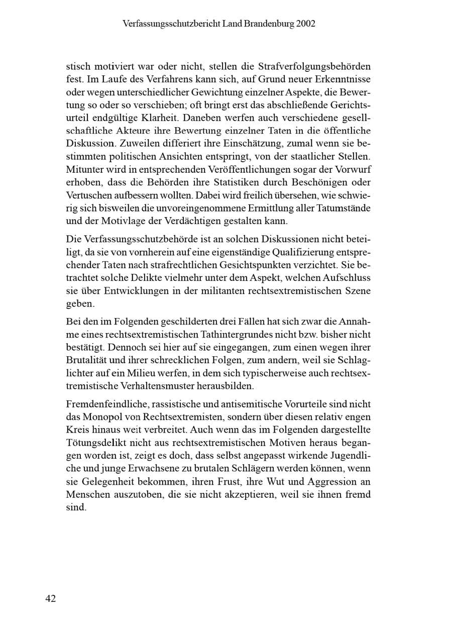 Seite 46 des Verfassungsschutzbericht 2002 Brandenburg