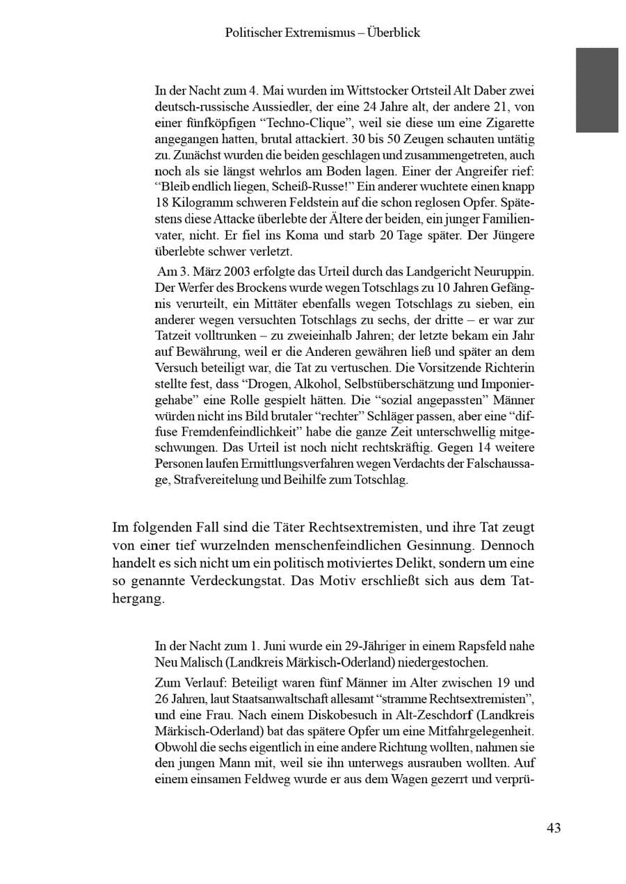 Seite 47 des Verfassungsschutzbericht 2002 Brandenburg