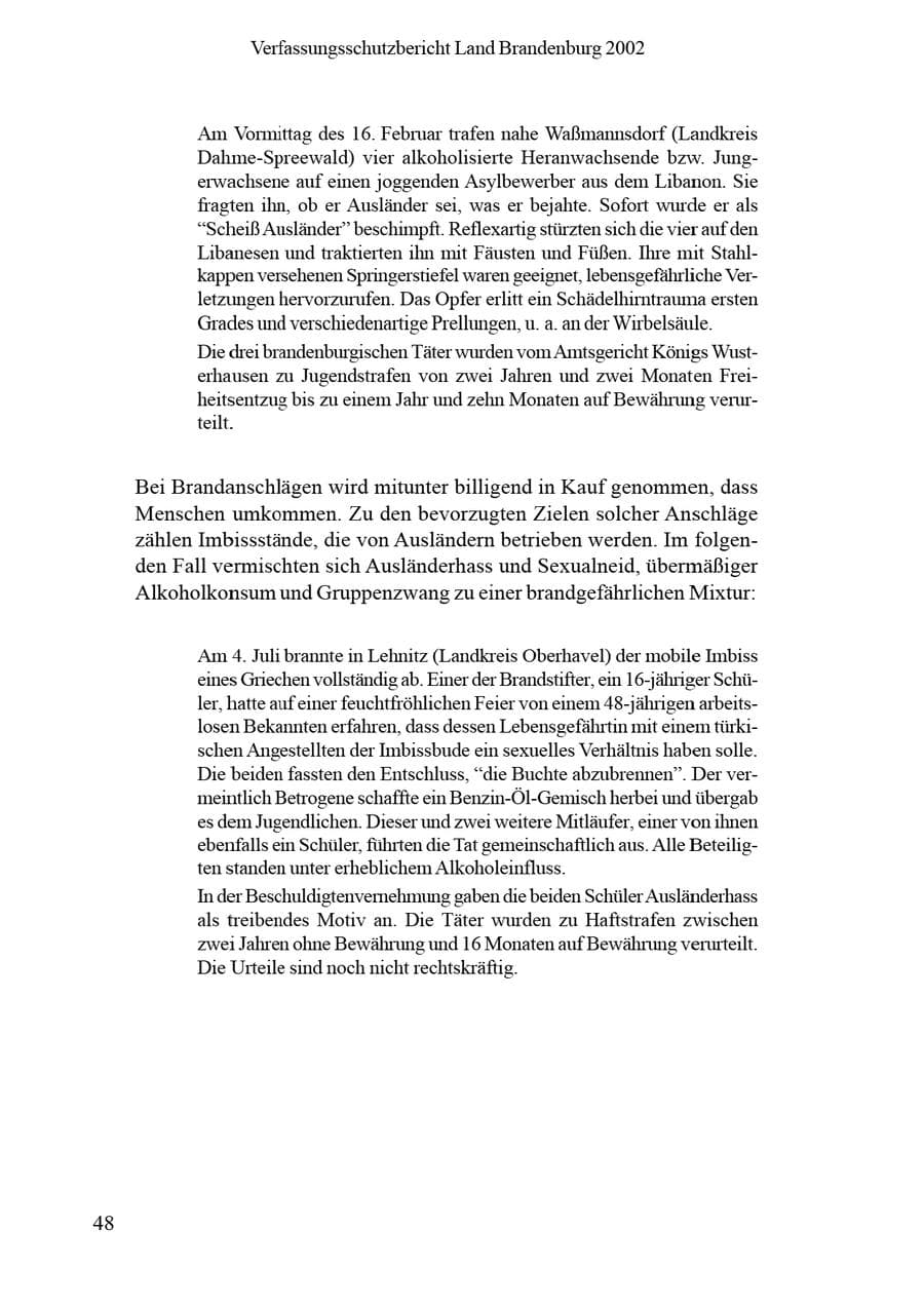 Seite 52 des Verfassungsschutzbericht 2002 Brandenburg