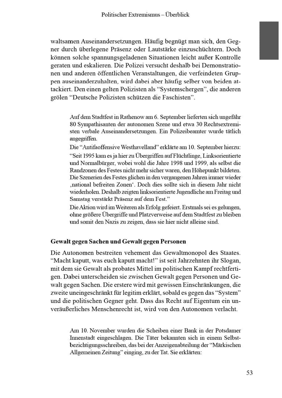 Seite 57 des Verfassungsschutzbericht 2002 Brandenburg