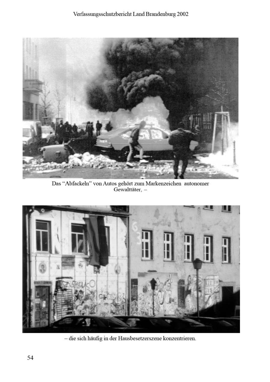 Seite 58 des Verfassungsschutzbericht 2002 Brandenburg