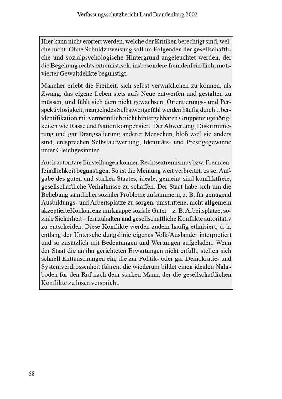Seite 72 des Verfassungsschutzbericht 2002 Brandenburg