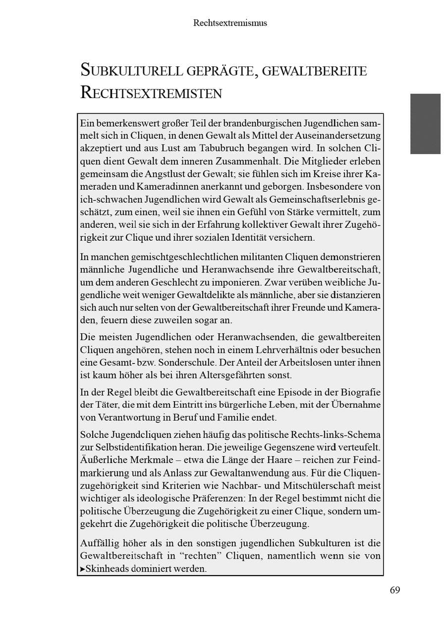 Seite 73 des Verfassungsschutzbericht 2002 Brandenburg