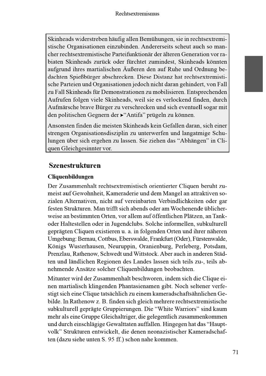 Seite 75 des Verfassungsschutzbericht 2002 Brandenburg