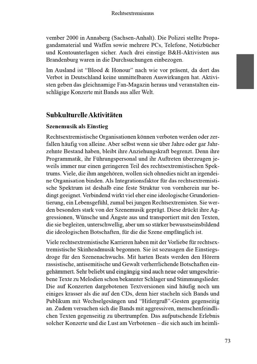 Seite 77 des Verfassungsschutzbericht 2002 Brandenburg