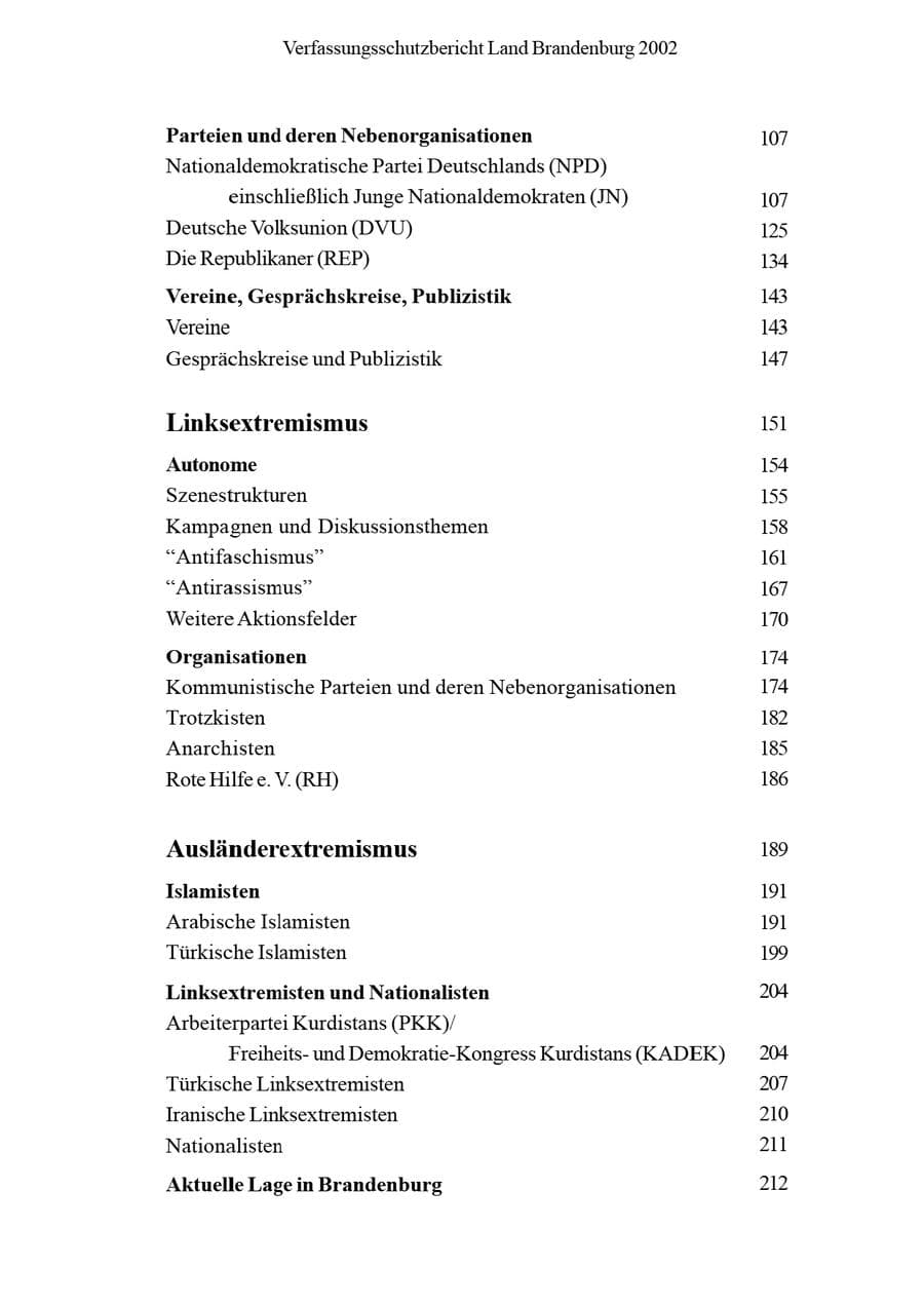 Seite 9 des Verfassungsschutzbericht 2002 Brandenburg