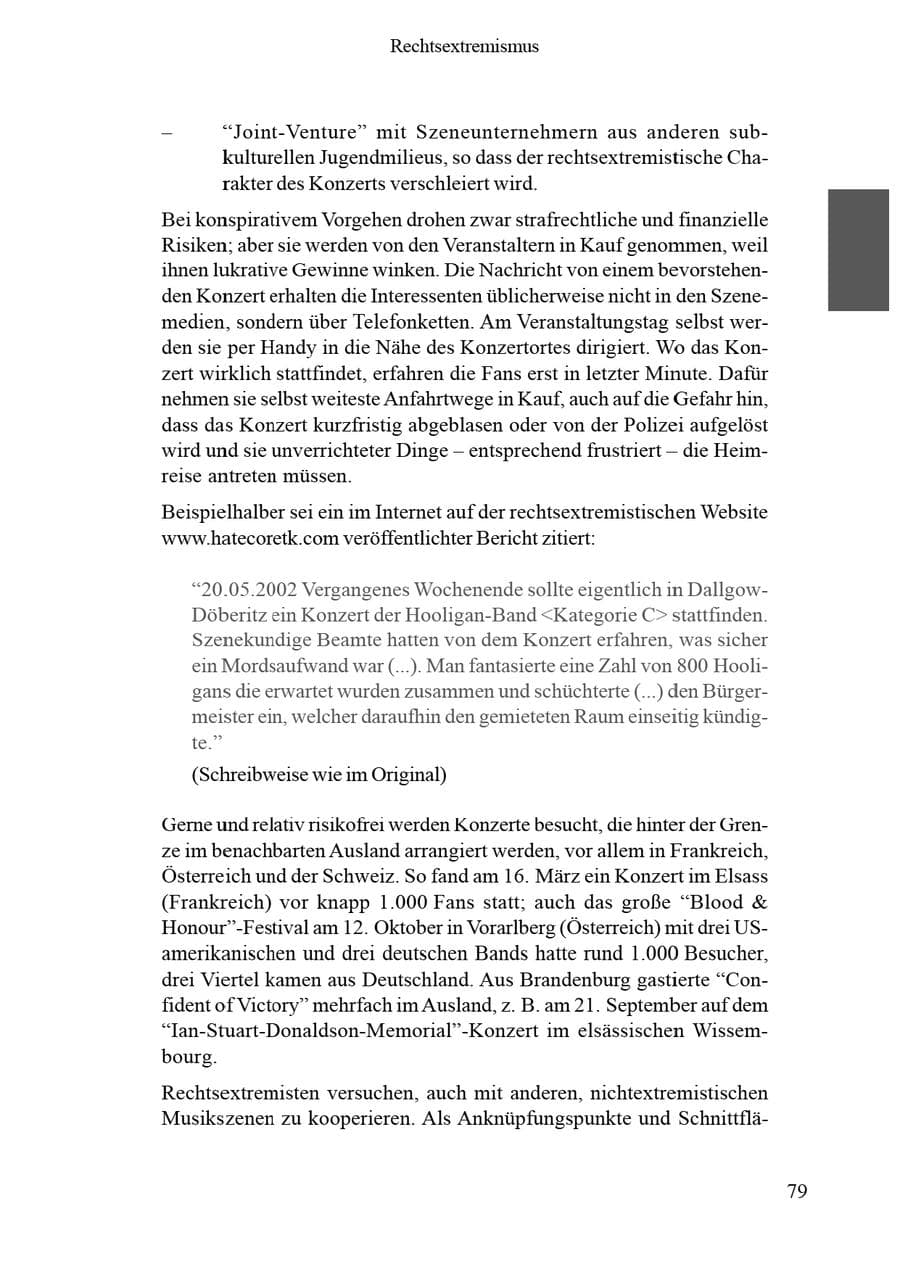 Seite 83 des Verfassungsschutzbericht 2002 Brandenburg