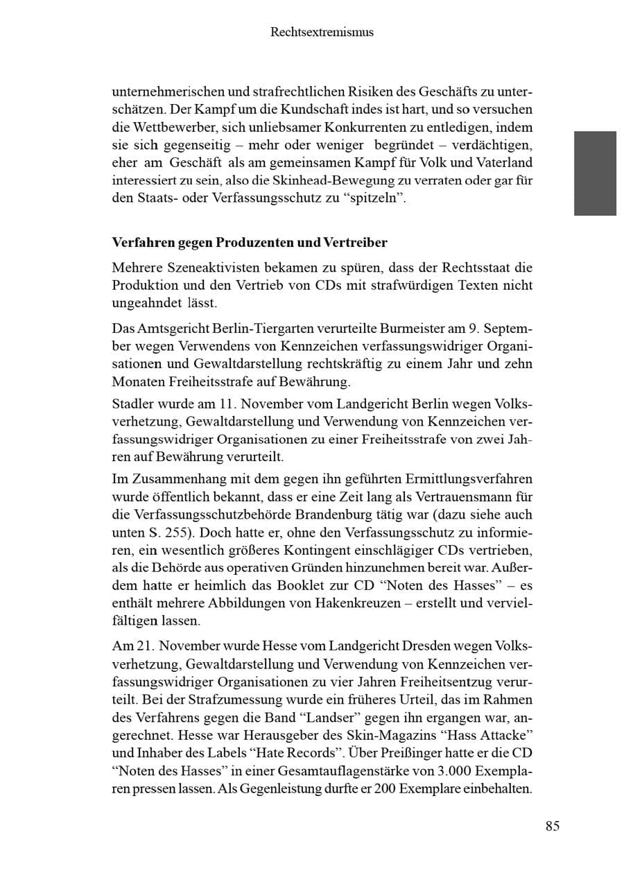 Seite 89 des Verfassungsschutzbericht 2002 Brandenburg