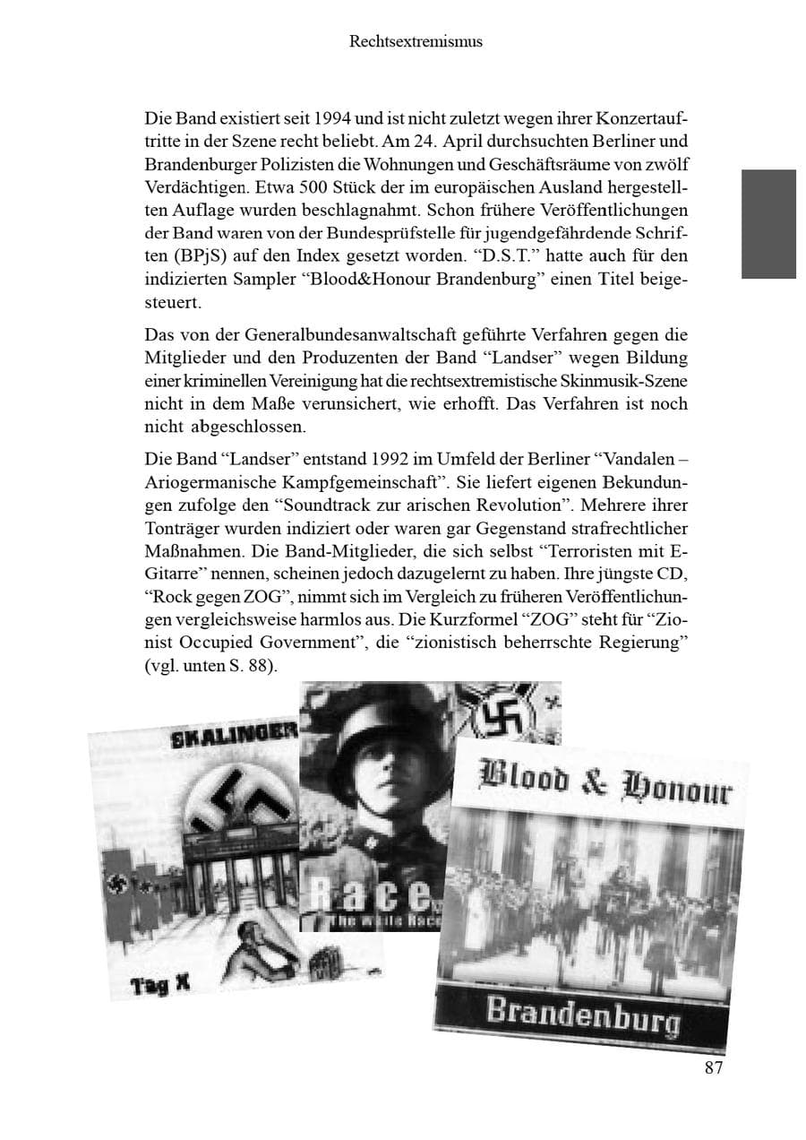 Seite 91 des Verfassungsschutzbericht 2002 Brandenburg