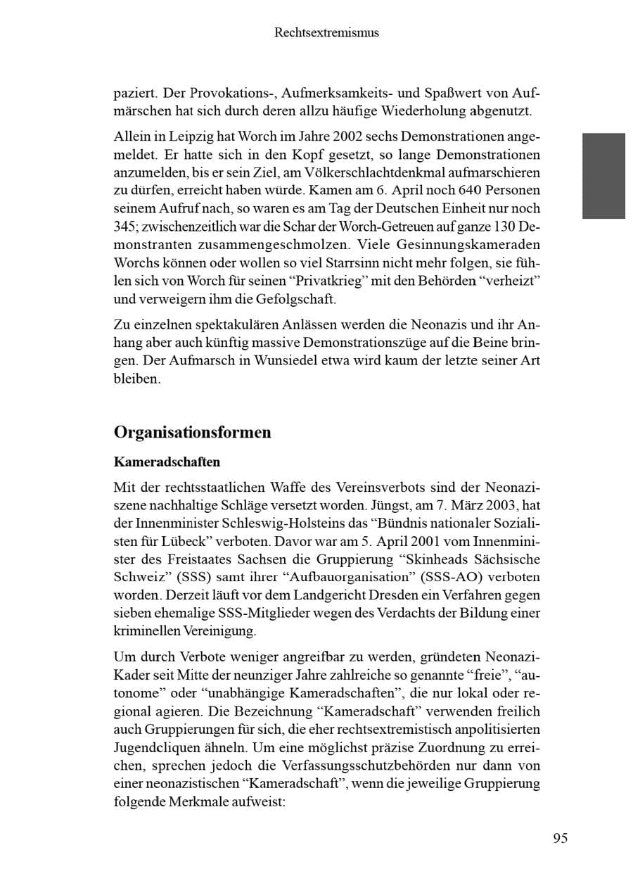 Seite 99 des Verfassungsschutzbericht 2002 Brandenburg