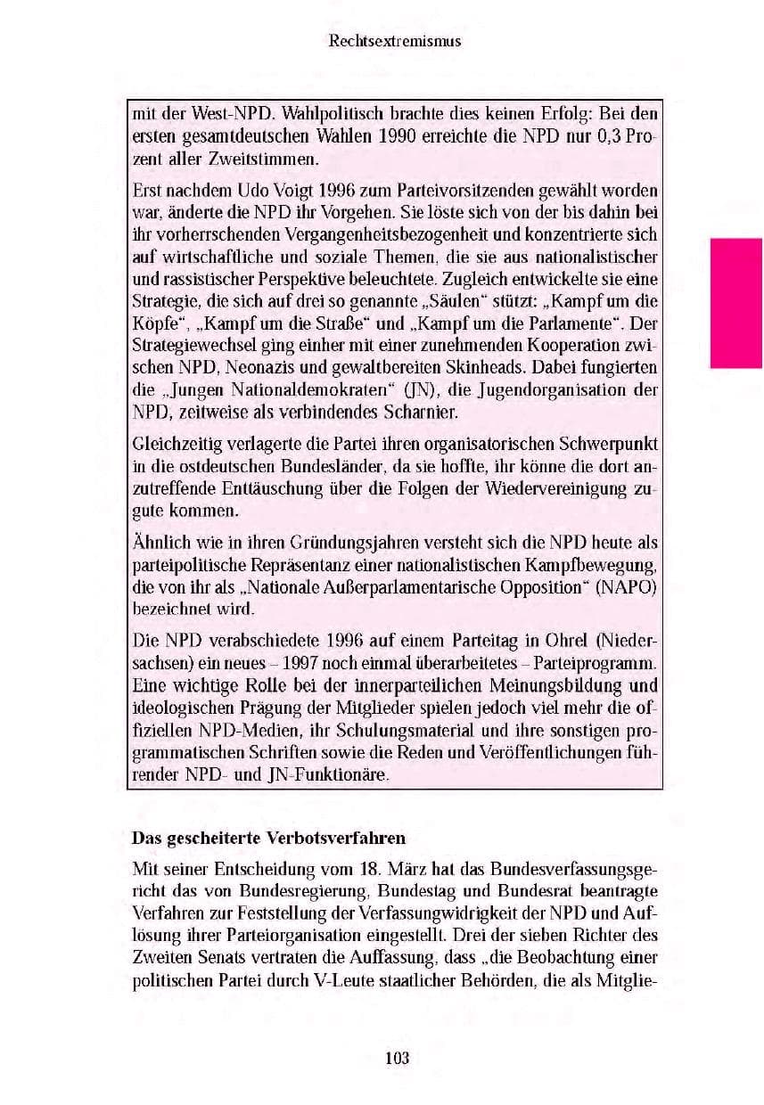 Seite 105 des Verfassungsschutzbericht 2003 Brandenburg