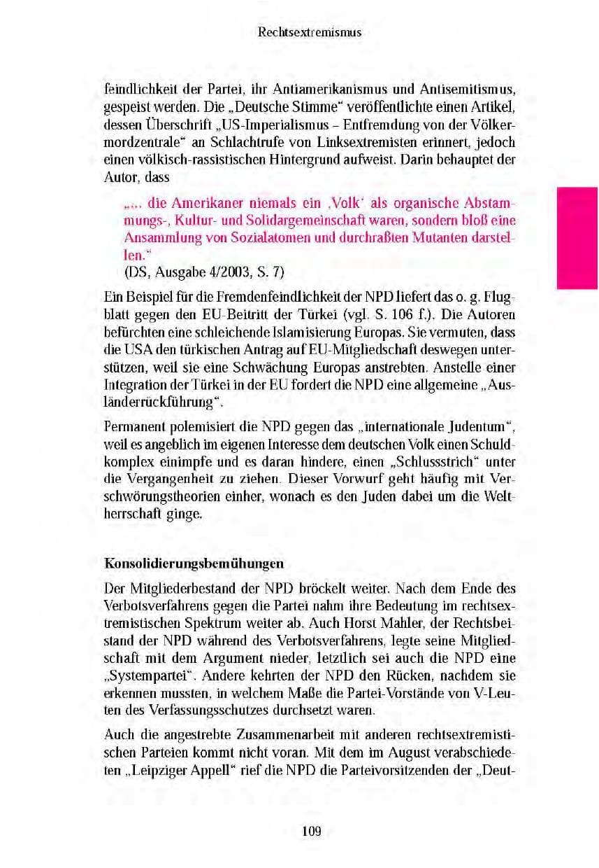 Seite 111 des Verfassungsschutzbericht 2003 Brandenburg