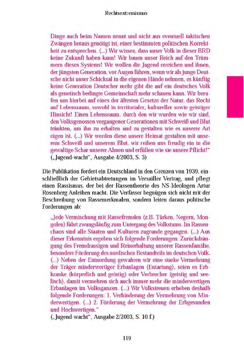 Seite 121 des Verfassungsschutzbericht 2003 Brandenburg