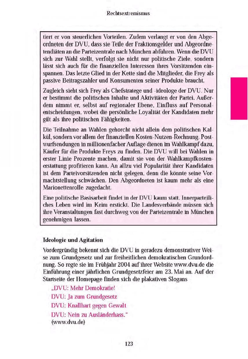 Seite 125 des Verfassungsschutzbericht 2003 Brandenburg