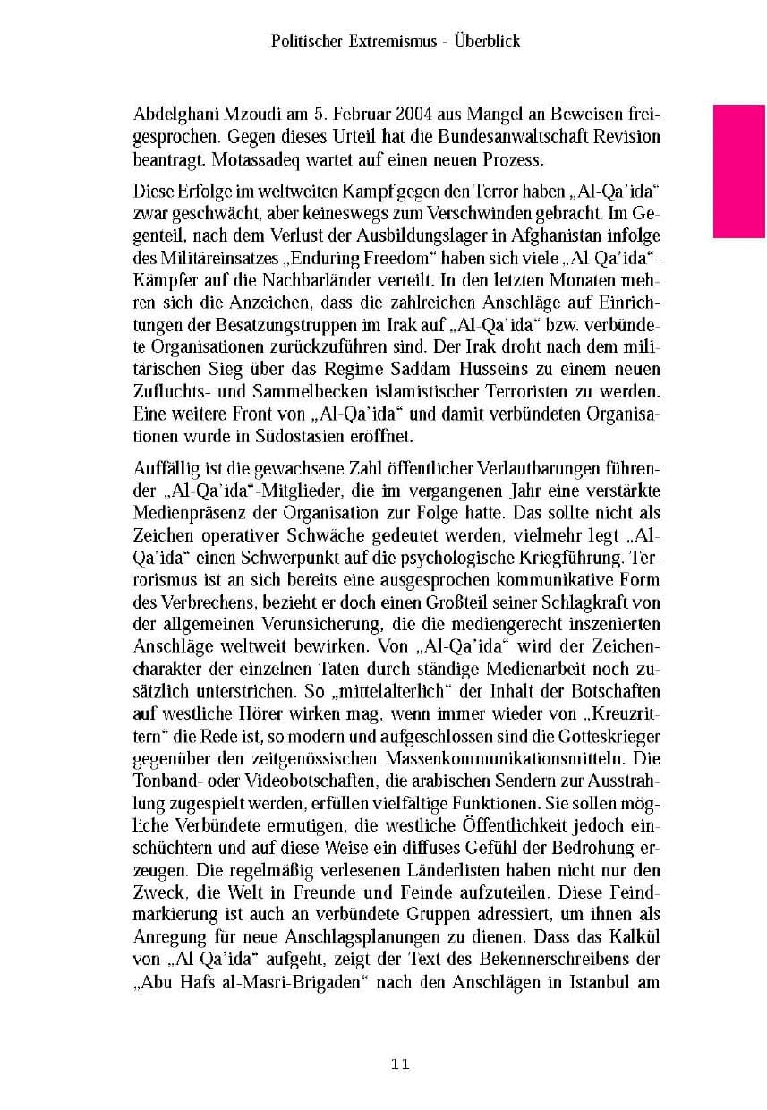 Seite 14 des Verfassungsschutzbericht 2003 Brandenburg