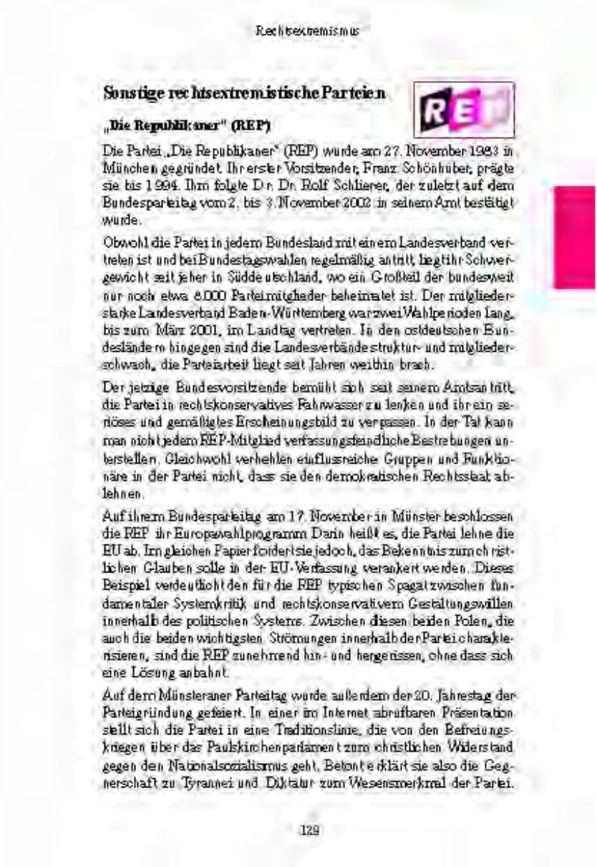 Seite 131 des Verfassungsschutzbericht 2003 Brandenburg