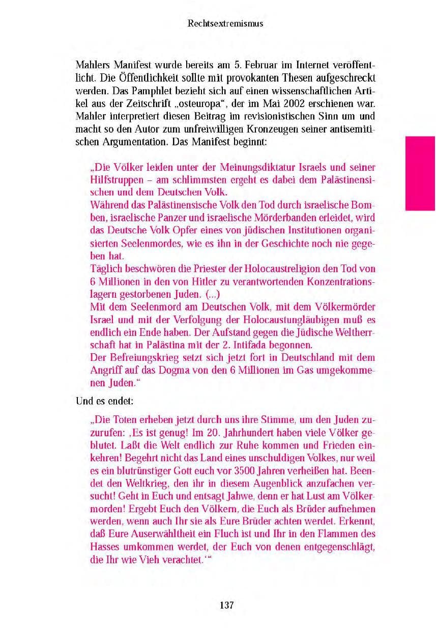 Seite 139 des Verfassungsschutzbericht 2003 Brandenburg