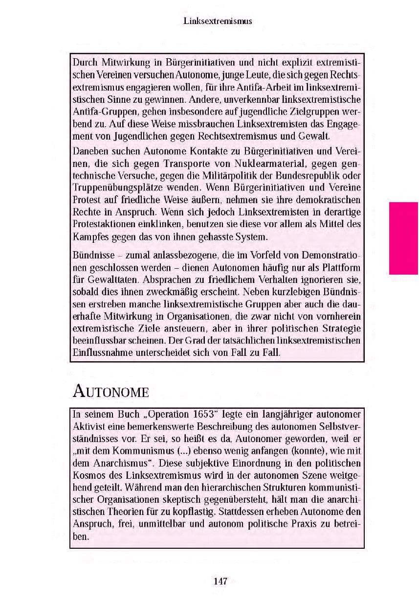 Seite 148 des Verfassungsschutzbericht 2003 Brandenburg