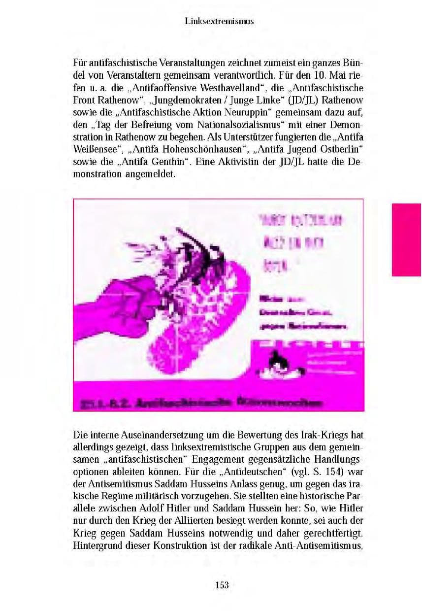 Seite 154 des Verfassungsschutzbericht 2003 Brandenburg