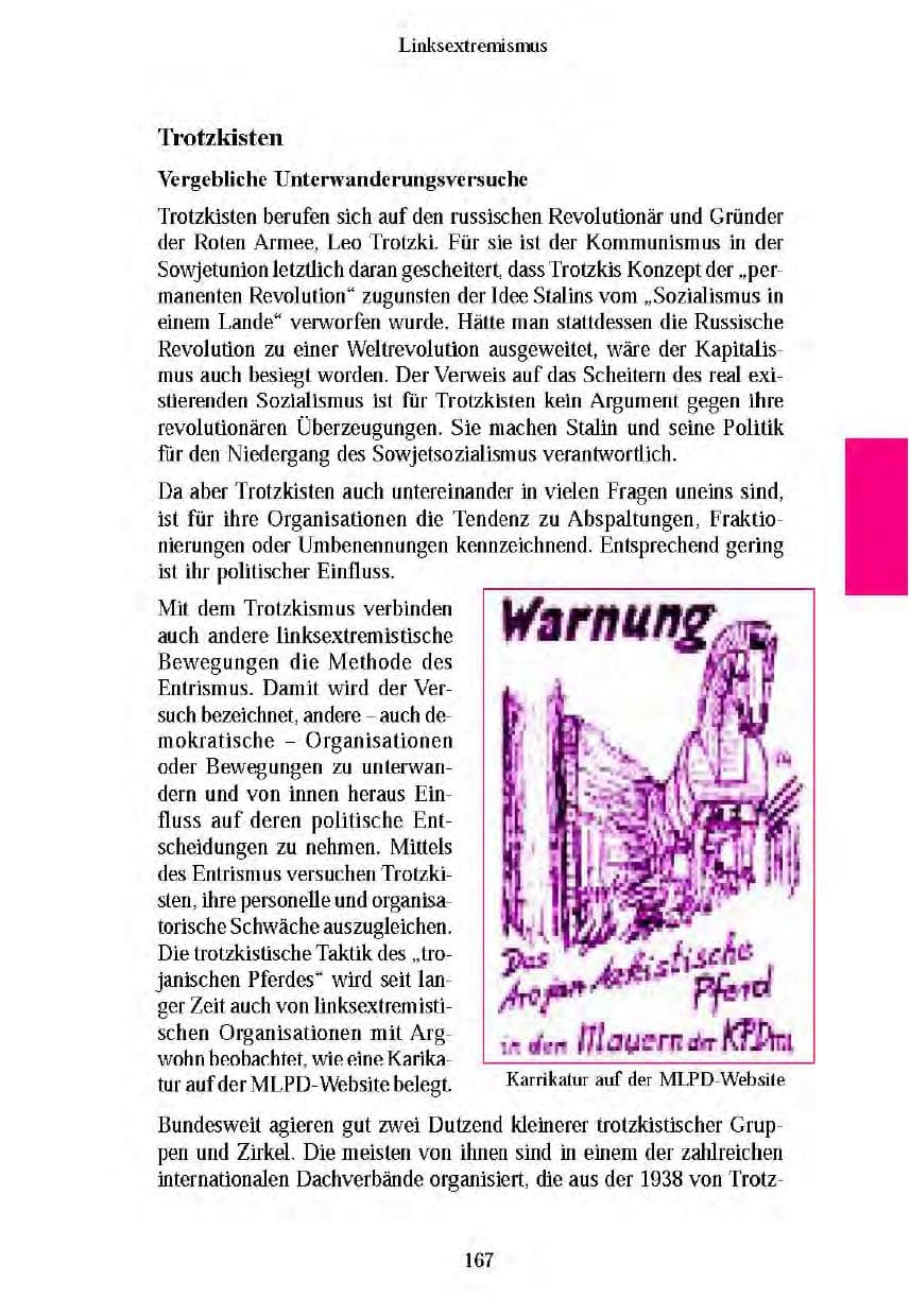 Seite 168 des Verfassungsschutzbericht 2003 Brandenburg