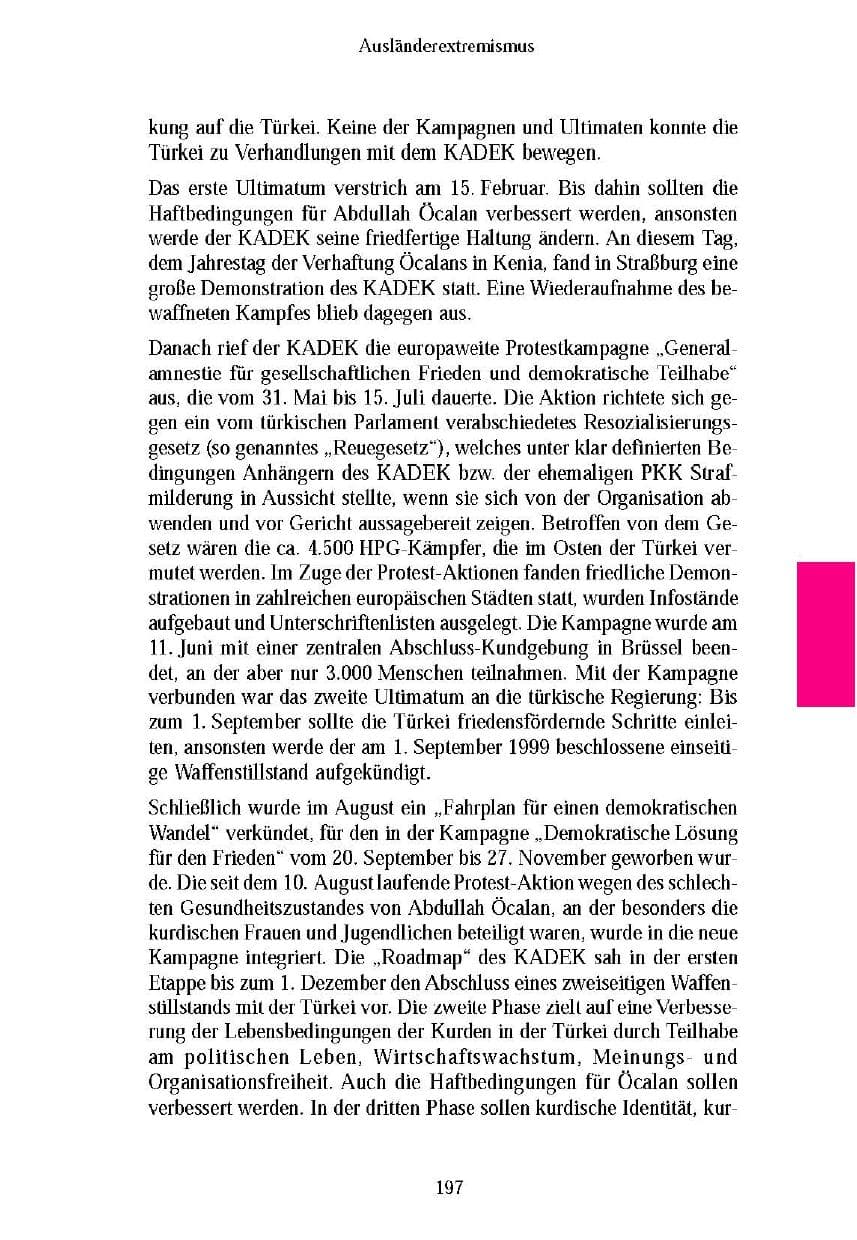 Seite 197 des Verfassungsschutzbericht 2003 Brandenburg