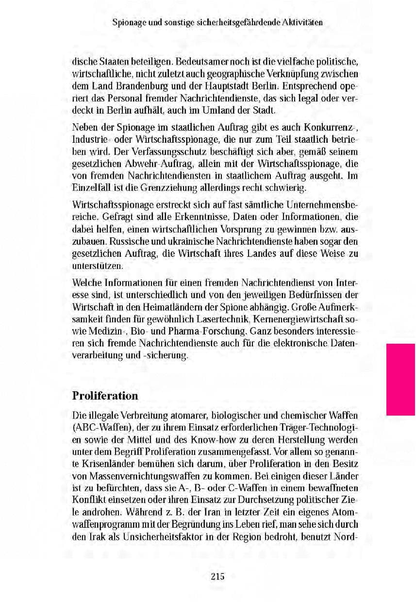 Seite 214 des Verfassungsschutzbericht 2003 Brandenburg