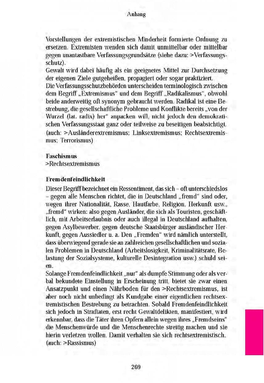 Seite 266 des Verfassungsschutzbericht 2003 Brandenburg