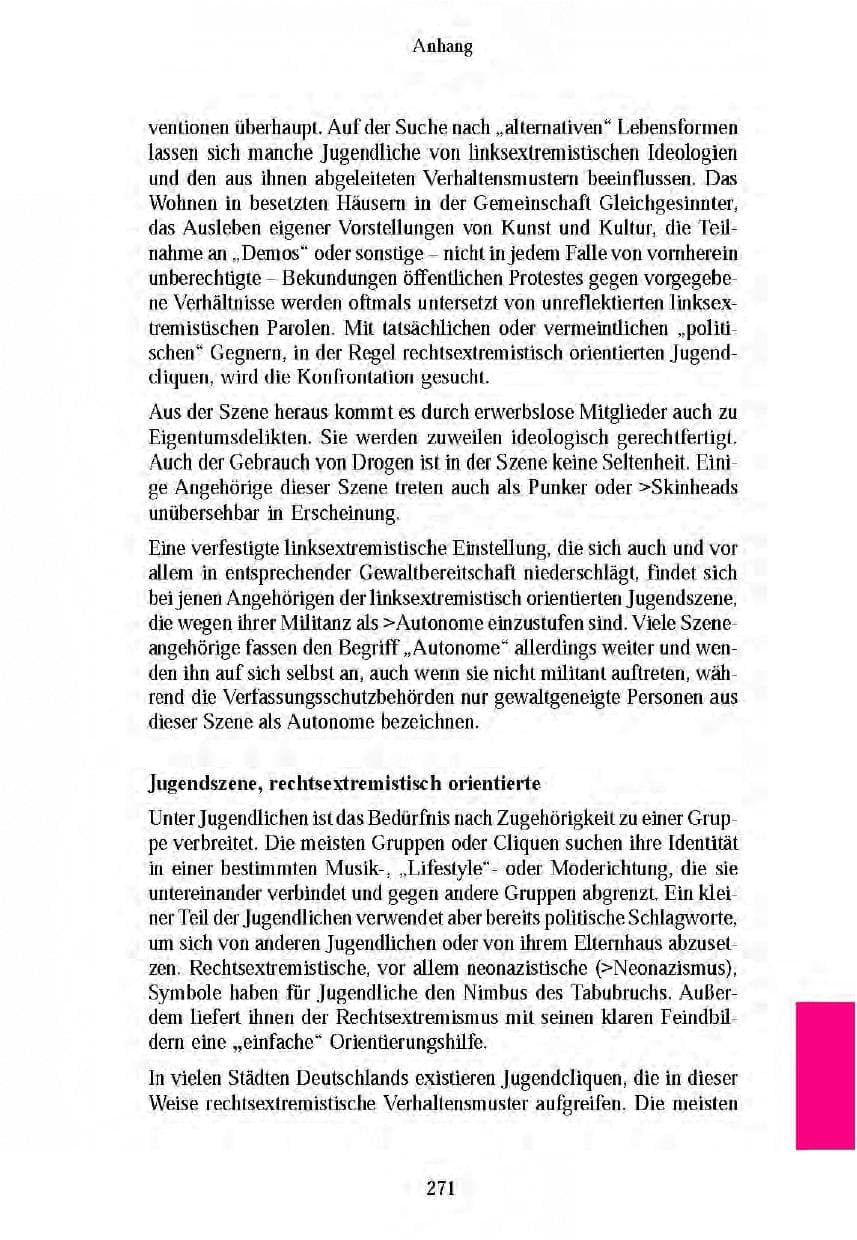 Seite 268 des Verfassungsschutzbericht 2003 Brandenburg