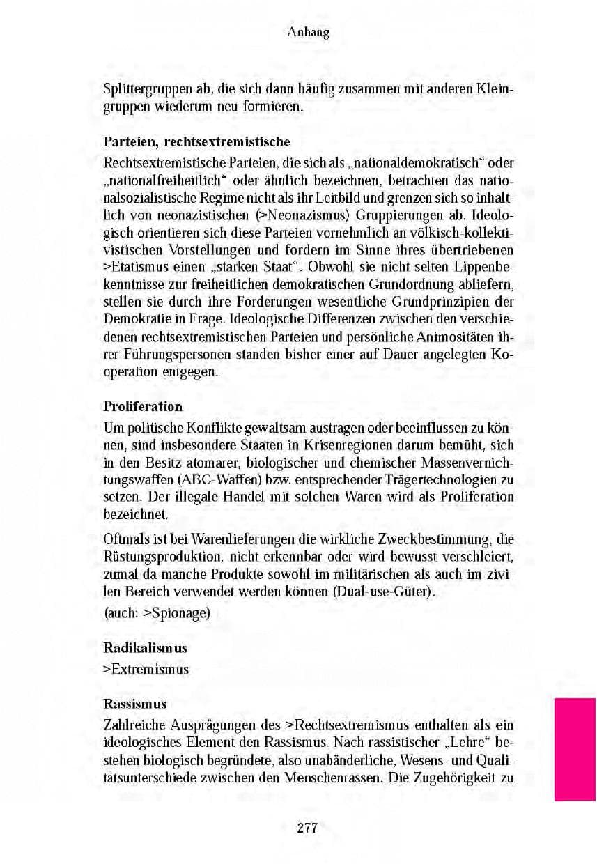 Seite 274 des Verfassungsschutzbericht 2003 Brandenburg