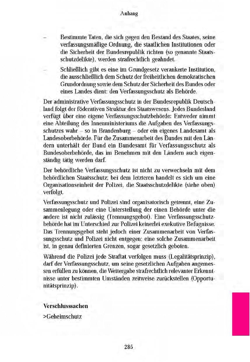 Seite 282 des Verfassungsschutzbericht 2003 Brandenburg