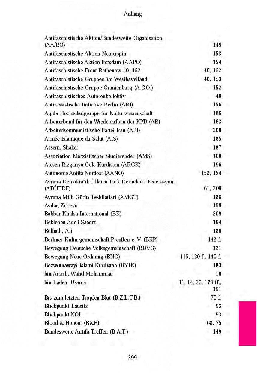 Seite 296 des Verfassungsschutzbericht 2003 Brandenburg