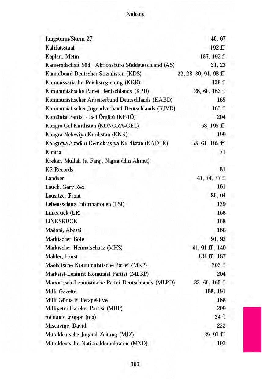 Seite 300 des Verfassungsschutzbericht 2003 Brandenburg