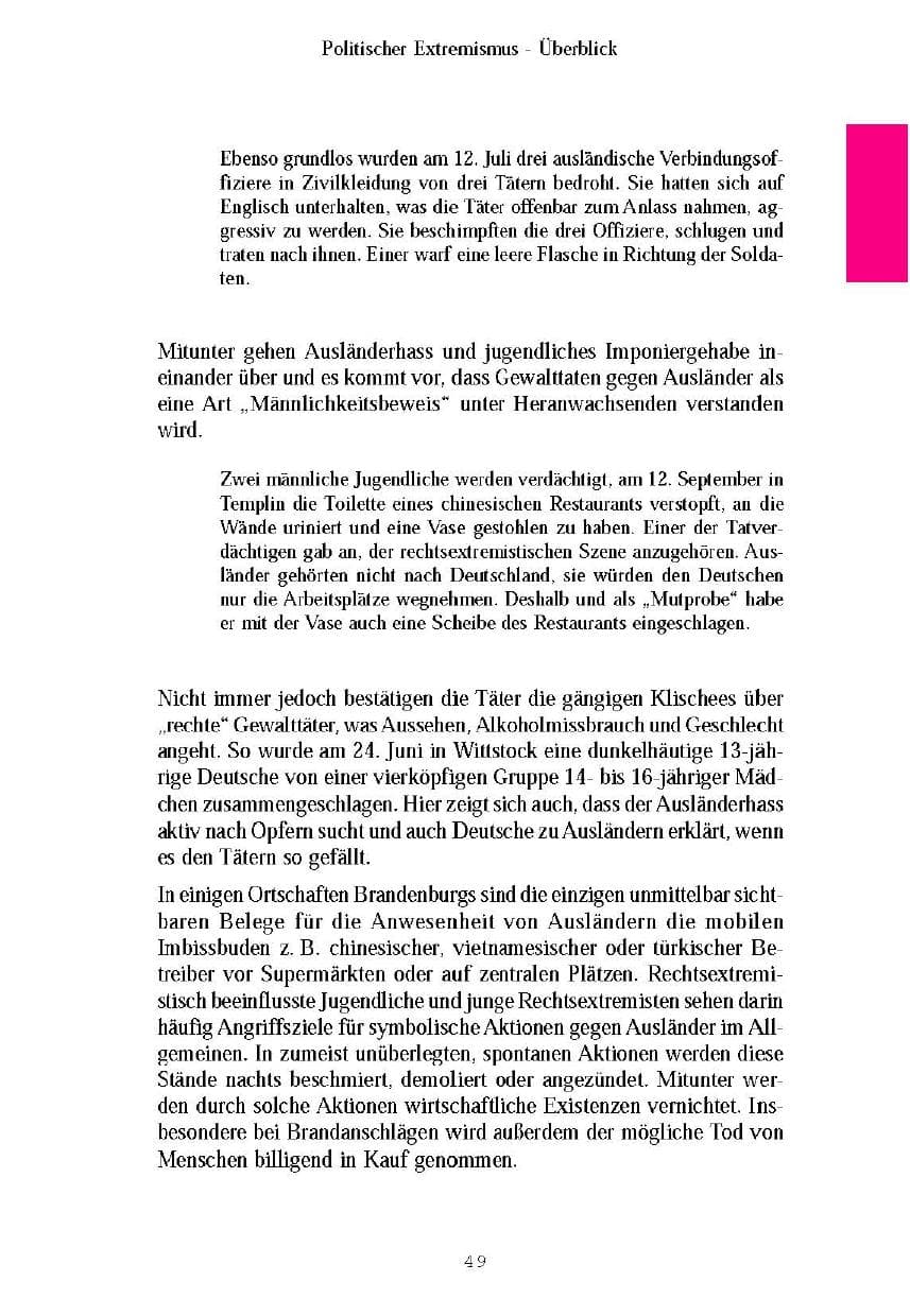 Seite 52 des Verfassungsschutzbericht 2003 Brandenburg