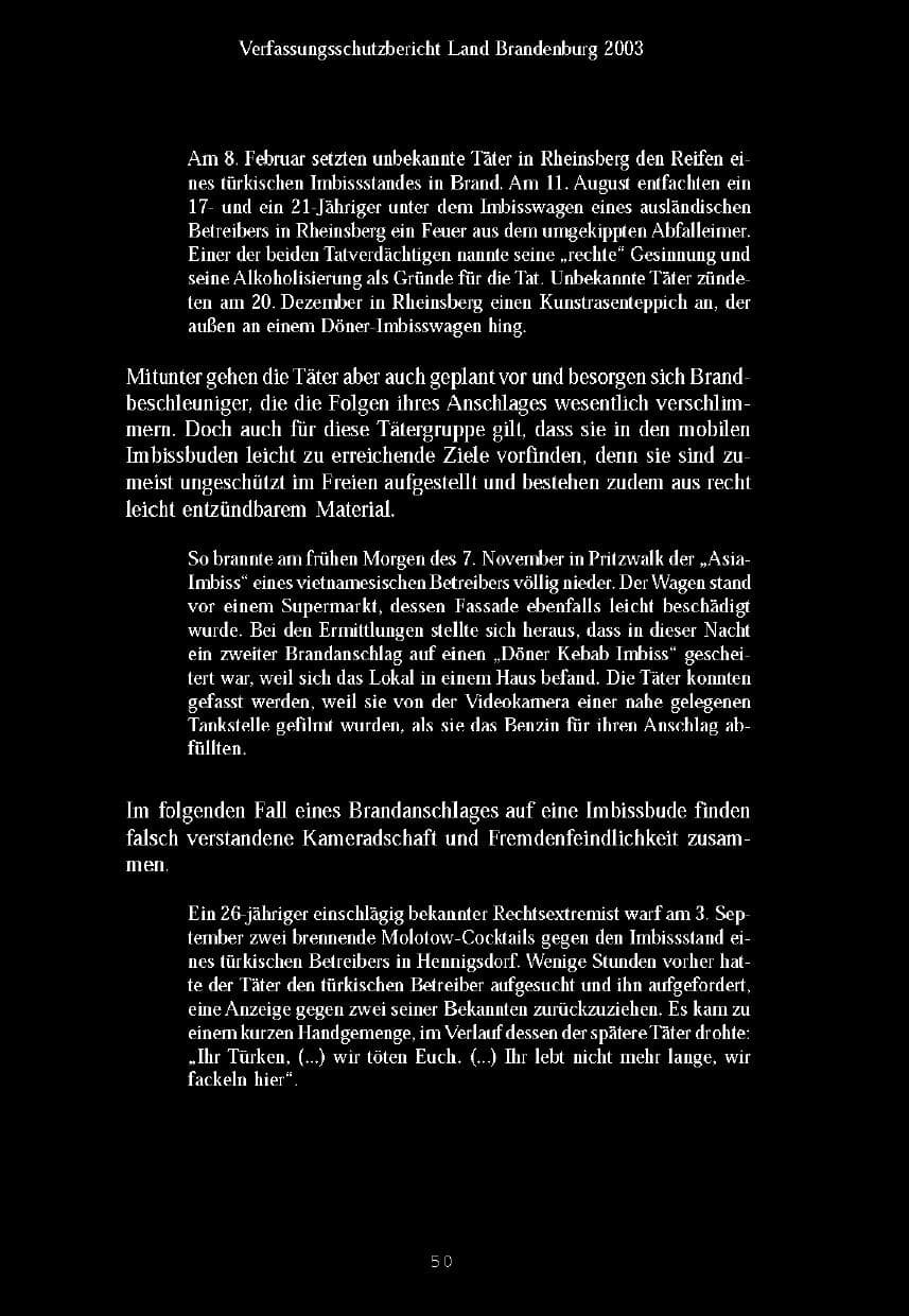 Seite 53 des Verfassungsschutzbericht 2003 Brandenburg