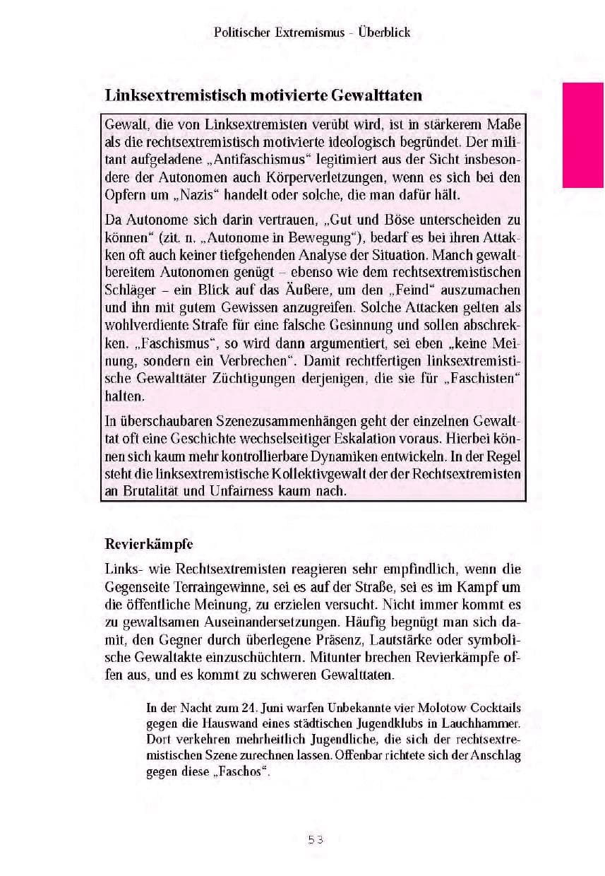 Seite 56 des Verfassungsschutzbericht 2003 Brandenburg