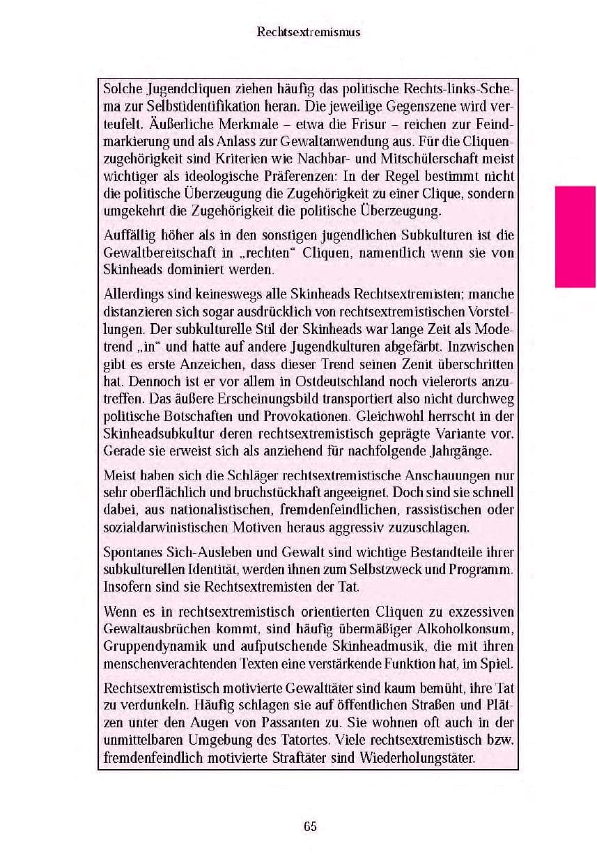 Seite 67 des Verfassungsschutzbericht 2003 Brandenburg