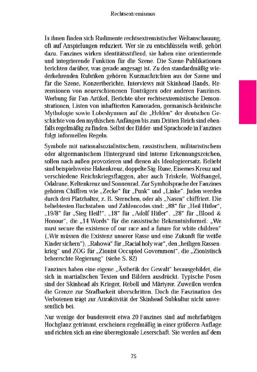 Seite 77 des Verfassungsschutzbericht 2003 Brandenburg