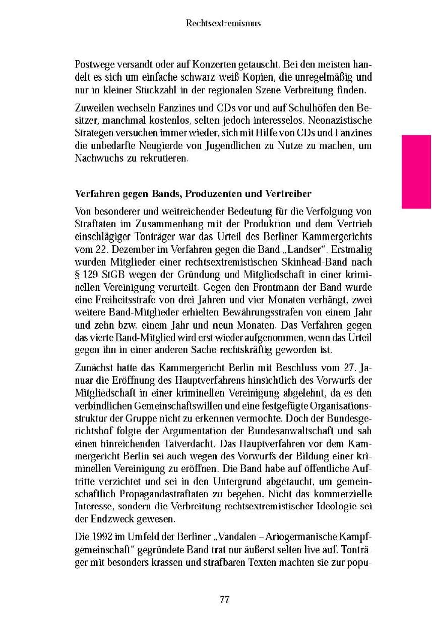 Seite 79 des Verfassungsschutzbericht 2003 Brandenburg