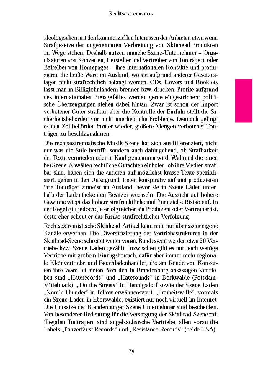 Seite 81 des Verfassungsschutzbericht 2003 Brandenburg