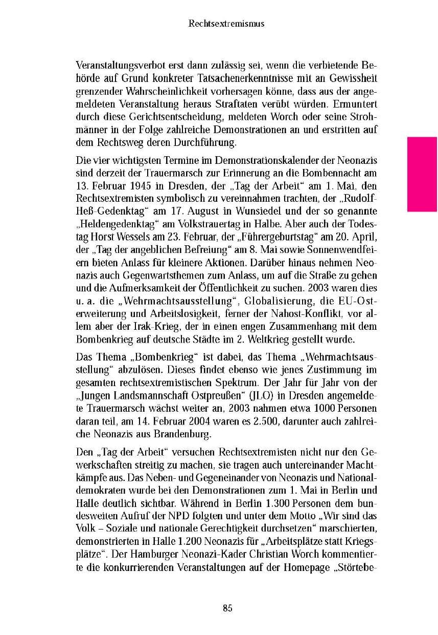 Seite 87 des Verfassungsschutzbericht 2003 Brandenburg