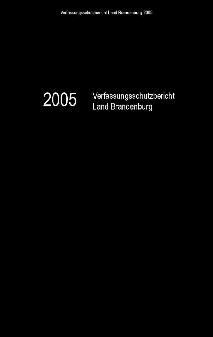 Seite 1 des Verfassungsschutzbericht 2005 Brandenburg