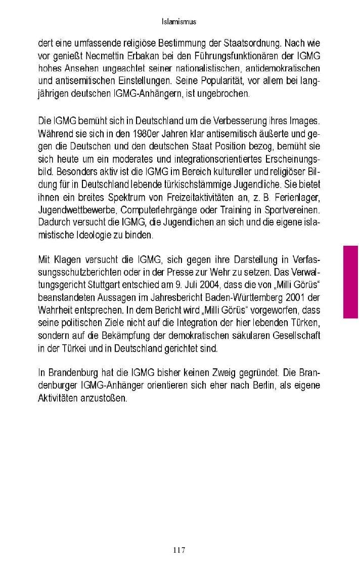 Seite 113 des Verfassungsschutzbericht 2005 Brandenburg