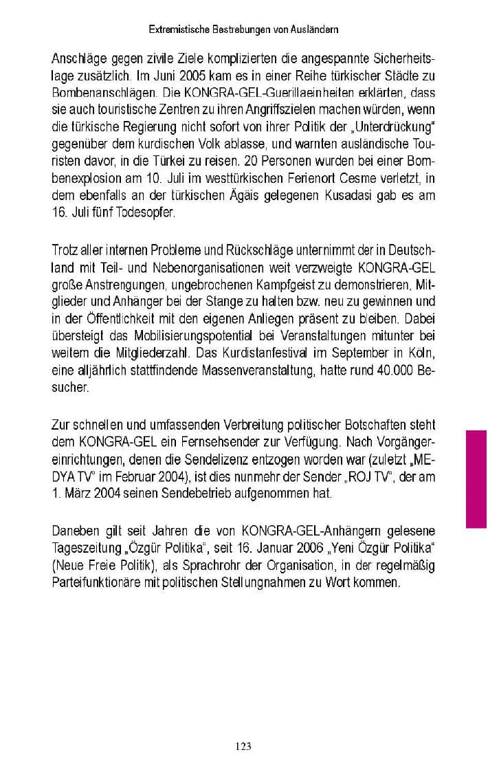 Seite 118 des Verfassungsschutzbericht 2005 Brandenburg