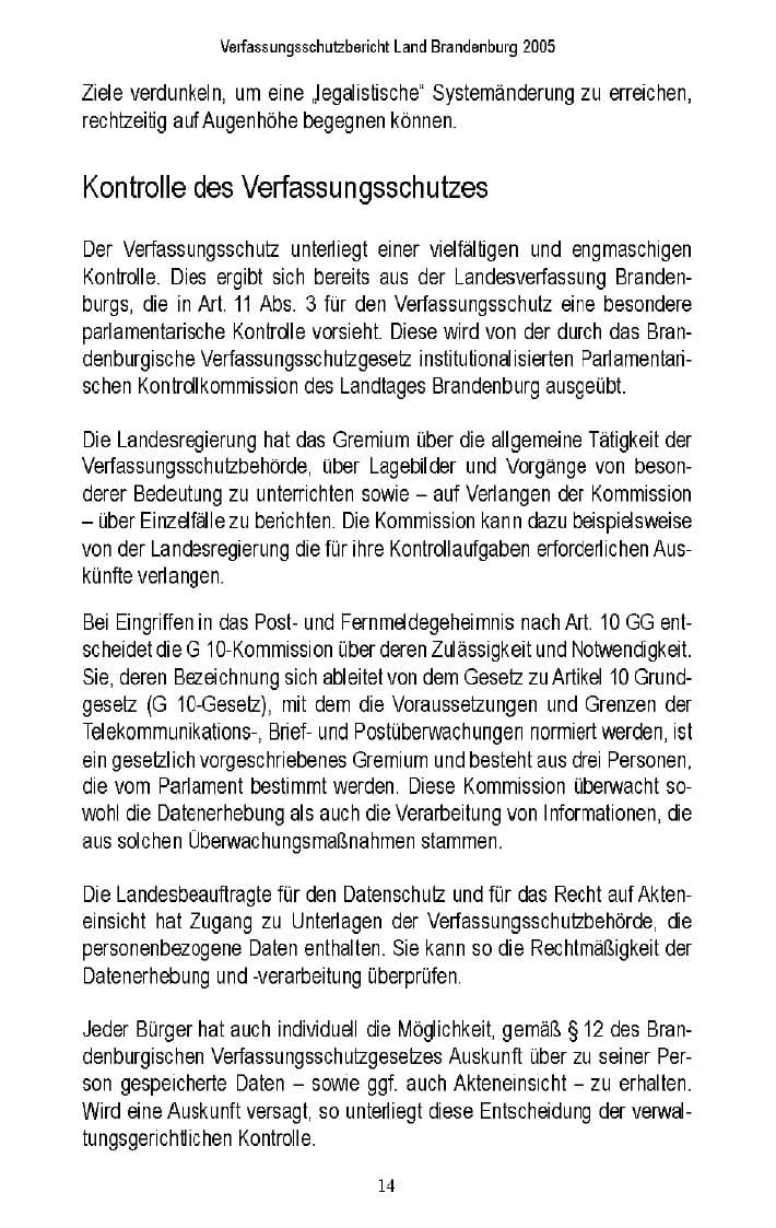 Seite 13 des Verfassungsschutzbericht 2005 Brandenburg