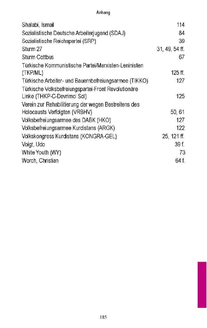 Seite 133 des Verfassungsschutzbericht 2005 Brandenburg