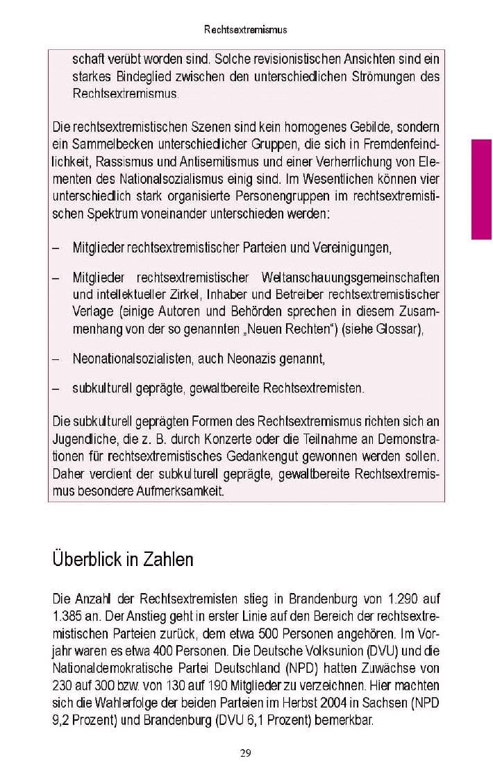 Seite 27 des Verfassungsschutzbericht 2005 Brandenburg